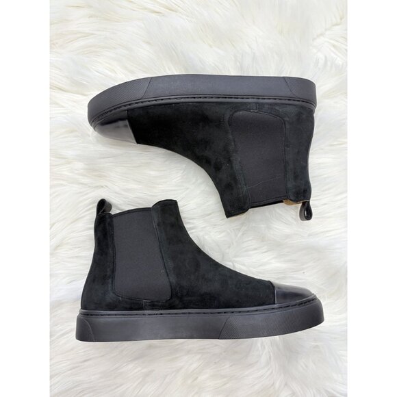 Handcrafted in Italy Suede Cap Toe Chelsea Boots Vibram Sole 37 6.5 - Picture 2 of 4